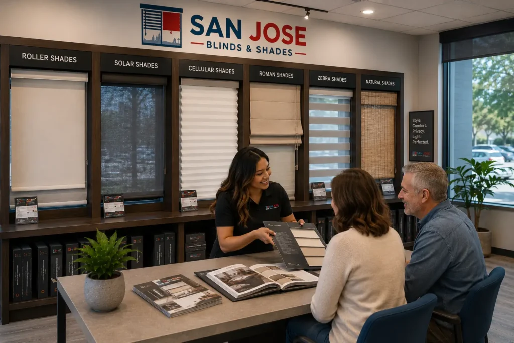 window treatment consultation with San Jose Blinds and Shades installer