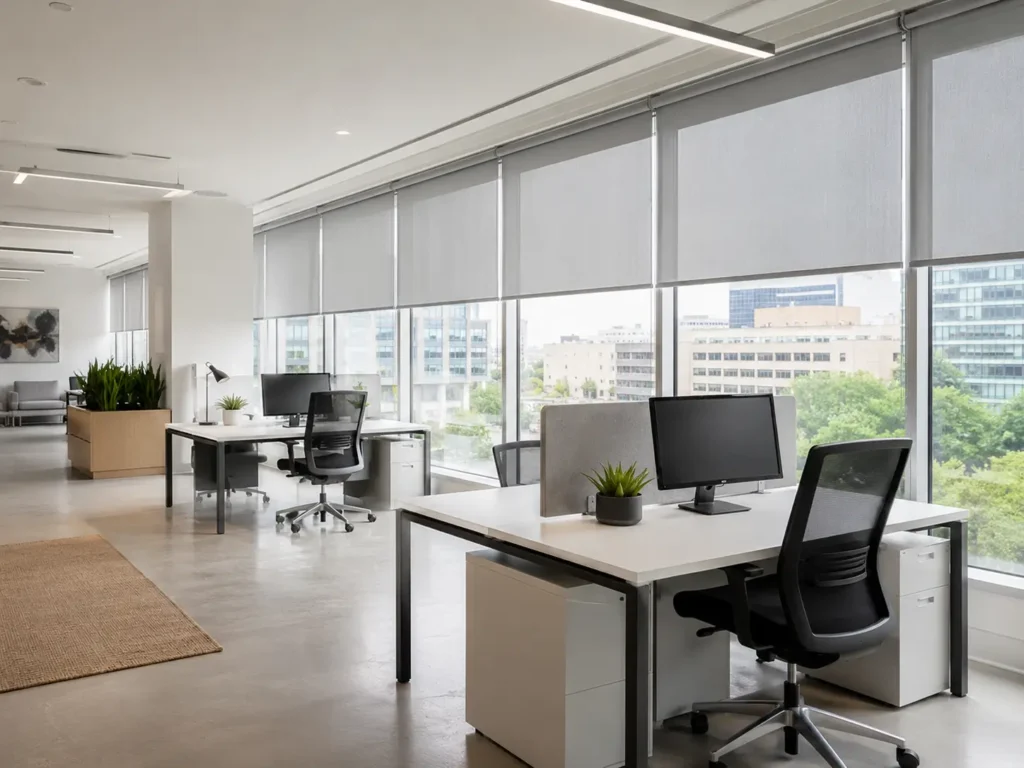 Custom solar shades in downtown san jose office